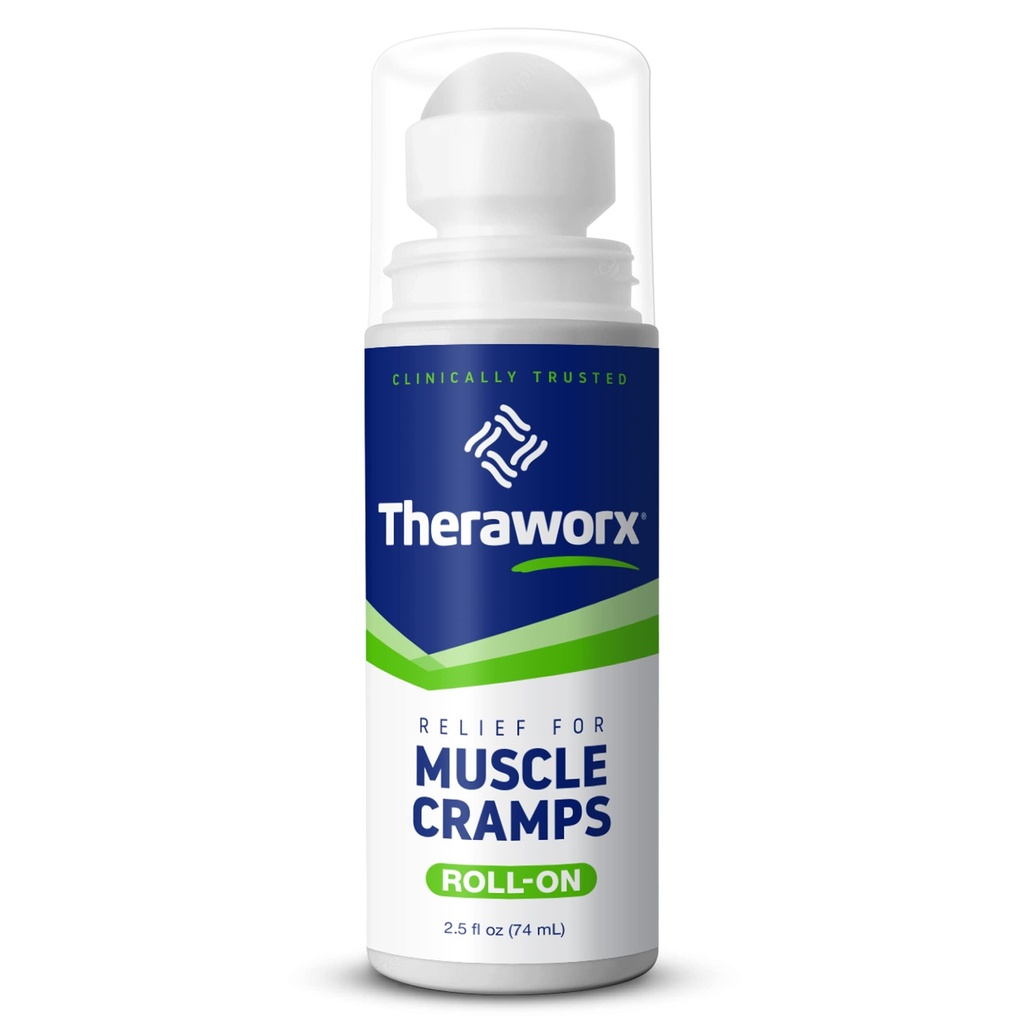 Theraworx Relief for Muscle Cramps Roll-On Fast-Acting Muscle Spasm, Leg Soreness with Magnesium Sulfate - 2.5 oz - 1 Tellen