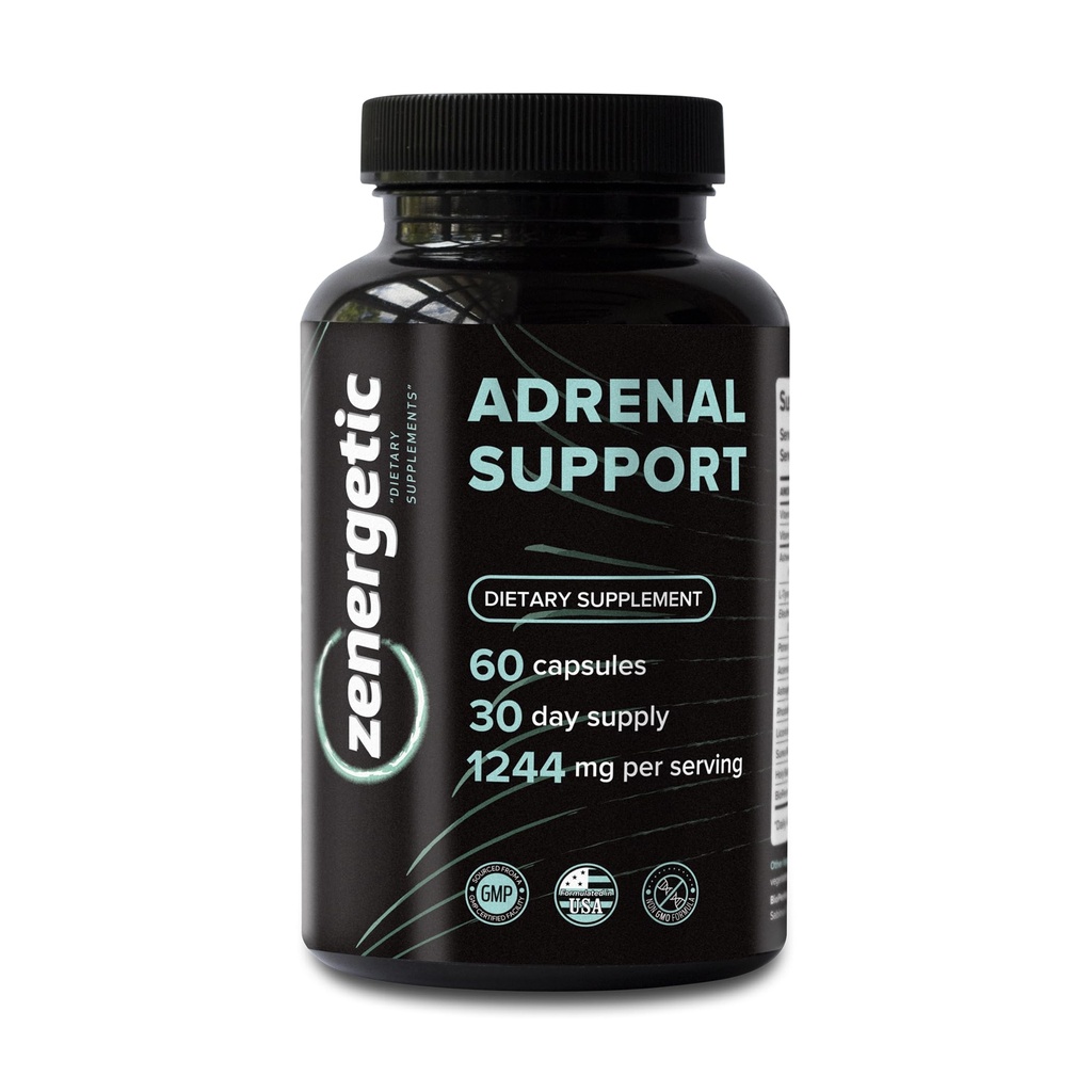 Adrenal Support Supplementen │ Cortisol Manager, Kalmtesteun, Mood & Energy Support, met Ashwagandha, L-Tyrosine, Rhodiola Rosea & Holy Basil │ 60 Pillen Niet GGO