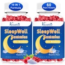 Slaap Gummies voor volwassenen en kinderen - Suikervrije Melatonine Gummies met Magnesium, L-Theanine, Vitamine B12, Vegan - Raspberry Flavored, 120 Ct