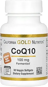 California Gold Nutrition CoQ10 100 mg, Coenzym Q10 Ubichinon USP, ondersteunt Mitochondriale Functie*, 30 Veggie Softgels