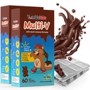YUM-V'S - Kinderen Multivitamine Kauwbare Chocolade Beren - Multivitamine voor kinderen Supplement - 16 Vitaminen en Mineralen - Vitaminen Inclusief D, Zink, C, B Complex & Meer, 60 Tellen (pakket van 2)