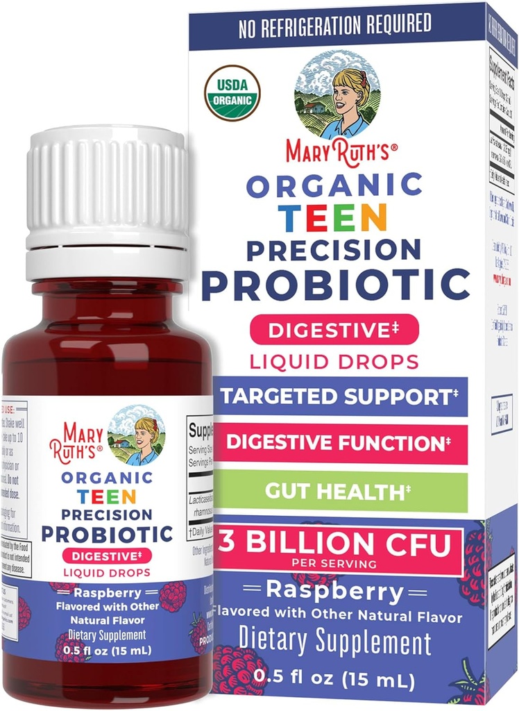 MaryRuth Organics USDA Bioliquide Probiotiques gouttes pour les adolescents