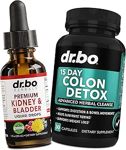 Nierondersteuning Supplement Blader & Colon Cleanser Detox - Organische Nierblaas Supplementen Drops, 15 dagen Intestinal Reiniging Pillen Probiotica - Renale Reiniging Detox Urinaire Tract Bowel Beweging
