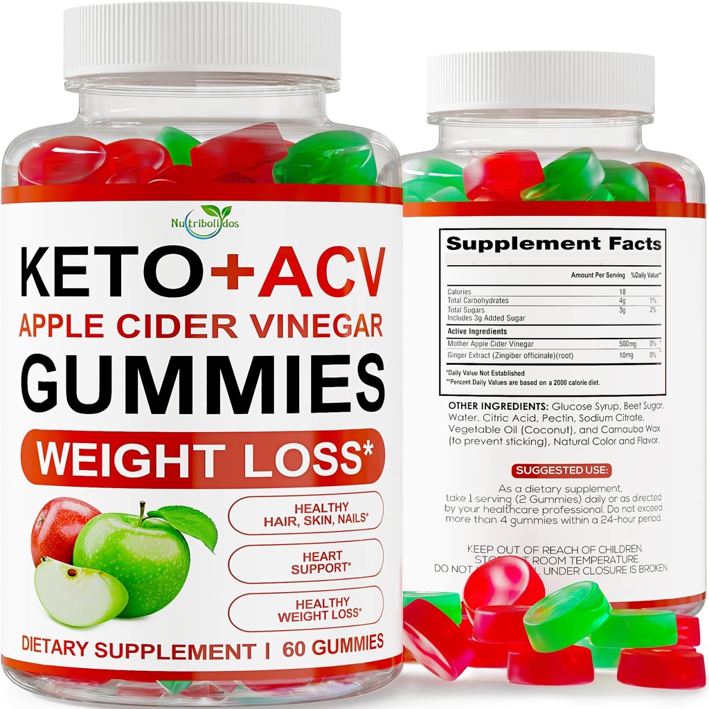 Keto ACV Gummies Geavanceerd gewichtsverlies - ACV Keto Gummies voor gewichtsverlies - Keto Gummy Supplement voor vrouwen en mannen - Reiniging - Detox - Apple Cider Vinegar - Made in USA