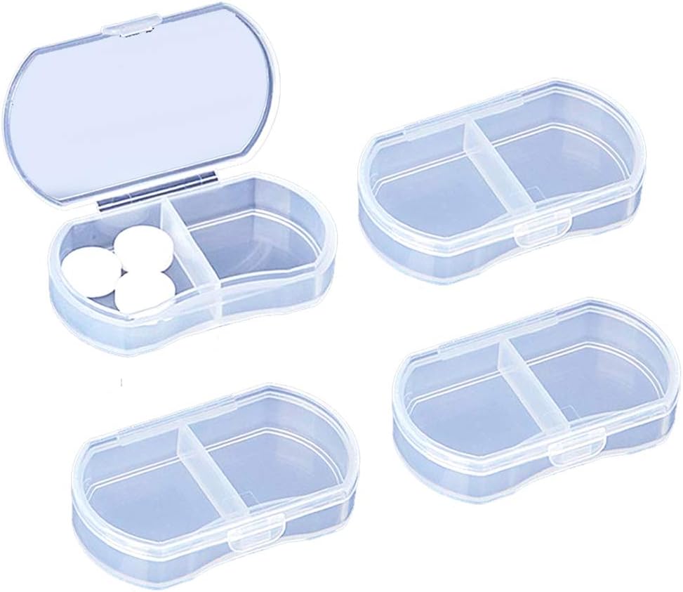 4PCS pil geval voor portemonnee kleine pil Organisator Draagbare reizen dagelijkse pil containers AM & PM Mini pil Box vitamine, visolie, supplement houder