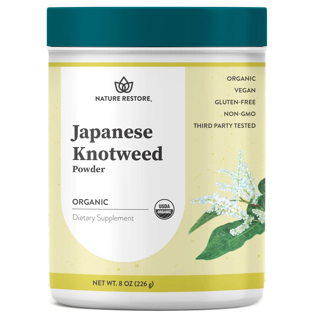 Nature Restore USDA Certified Organic Japanese Knotweed Powder, 8 Ounce, Natural Trans-resveratrol, Non GMO, Gluten Free, Also Known as Polygonum Cuspidatum