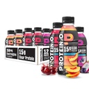 Proteïne2o Hydration Drink - 2-in-1 Liquid Clear Whey Protein Isolaat en Elektrolyte Drink - 15g Proteïne, Vitaminen B5, B6 - Post-workout Herstel - 16,9 Fl Oz - 12 Count Flavor Fusion Variety Pack