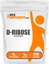 BulkSupplements.com Poudre D-Ribose - Supplément D-Ribose, pour le soutien énergétique - Sans aromatisé et sans gluten, 5g par portion, 1kg (2,2 lbs) (paquet de 1)