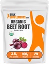 BulkSupplements.com Biologische Beetwortelpoeder - Superfood Supplement, Beetwortelsupplementen - Veganistisch & Glutenvrij, 3,5 g per portie, 100 g (3,5 oz) (pakket van 1)