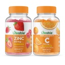 Levensvatbare Zink 50mg + Vitamine C 750mg, Gummies Bundle - Grote Proeverij, Vitaminesupplement, Glutenvrij, GGO-vrij, Kauwgom