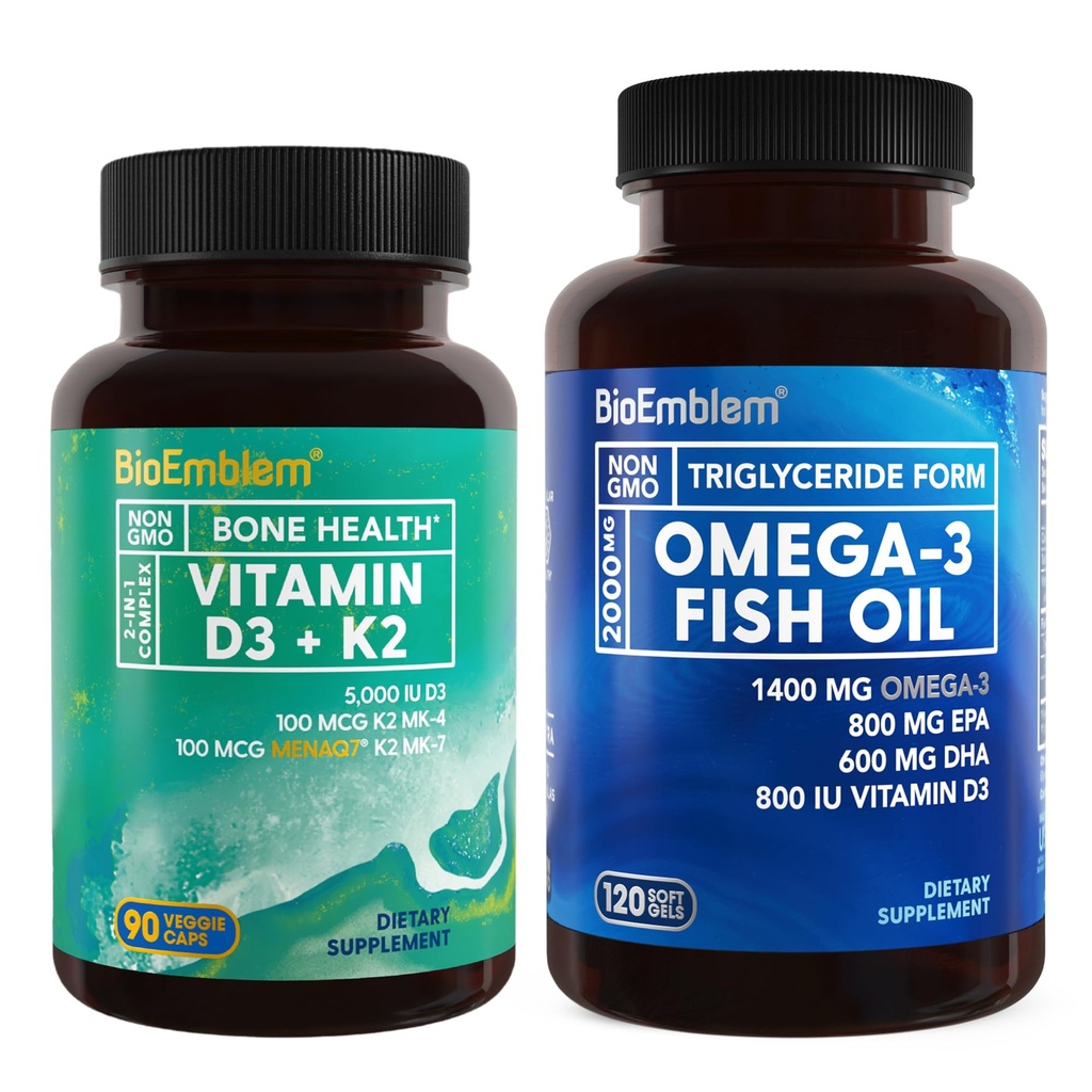 BioEmblem Vitamine D3 K2 Omega-3 Visolie 2000mg