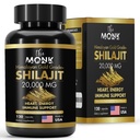 Shilajit biologique avec acide fulvic, acide humique, 85+ minéraux- grade d'or Plus - Même que la résine - énergie, stamina, soutien du cerveau - 120 capsules - Fabriqué aux États-Unis