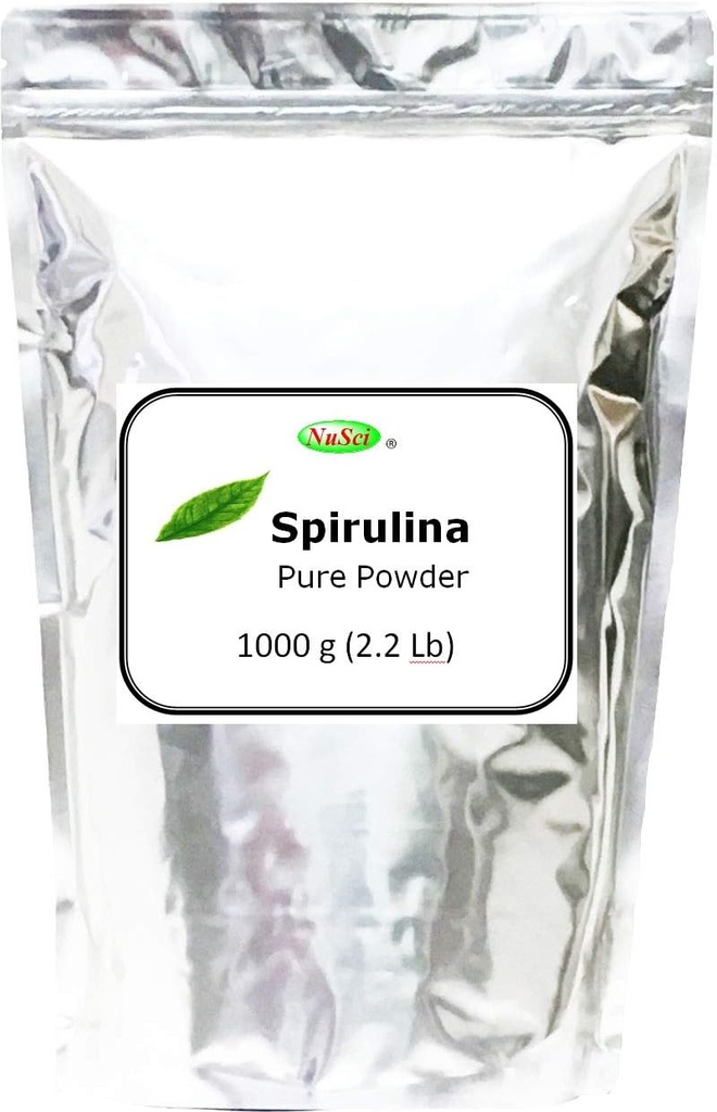 Organisch geteeld Spirulinapoeder 1000g (1.0Kg, 2.2 lb) Bulk zuiver vers GGO vrij Niet-ir uitgestraald
