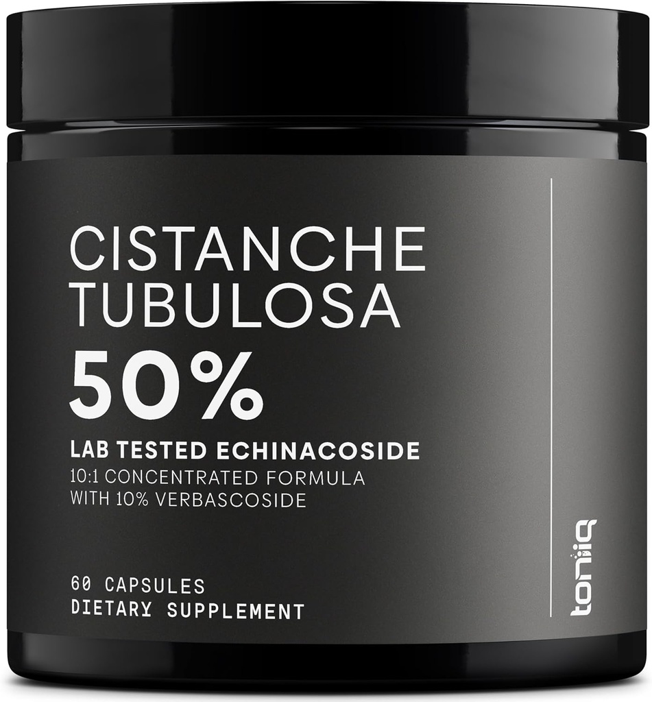 Cistanche Tubulosa Extract - Ultra High Potency 10:1 Extract met 50% Echinacoside & 10% Verbascoside - Hooggeconcentreerd - derde-partij lab getest - 60 capsules