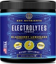 NUTRIENTS CLÉS Multivitamine Electrolytes Poudre Pas de sucre - Lémonade de bleuet frais Poudre d'électrolyte - Supplément Endurance & Énergie - Boissons d'hydratation - Pas de Calories - 90 portions - Fabriqué aux États-Unis