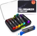 Bexeen Weekly pil Organizer 2 keer per dag - Pill Box 7 Day Am Pm - Travel Medicine Organizer Tweemaal daags Vitamine houder Portable Supplement Case Week Morgen Nacht Med Dispenser Afneembare Container