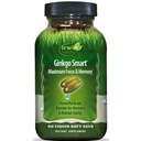 Irwin Naturals Ginkgo Smart Powerful Nootropic Brain Booster - prend en charge la mémoire maximale, le focus et la clarté mentale avec DMAE, Clubmoss, Choline et acétyl L-Carnitine - 60 Softgels liquides