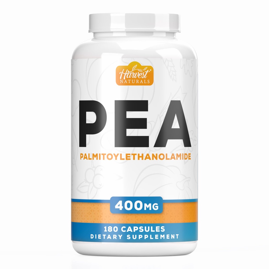 Palmitoylethanolamide Capsules | Pea 400mg | 180 Pill Count | Promotes Natural Inflammation & Discomfort Relief | Lab Tested Ingredients