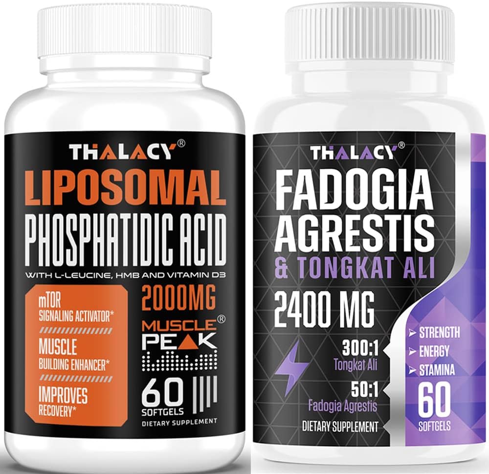 Fosfatidinezuur 2000mg met Fadogia Agrestis 1400mg en Tongkat Ali 1000mg voor maximale sterkte, energie en spieropbouwbundel