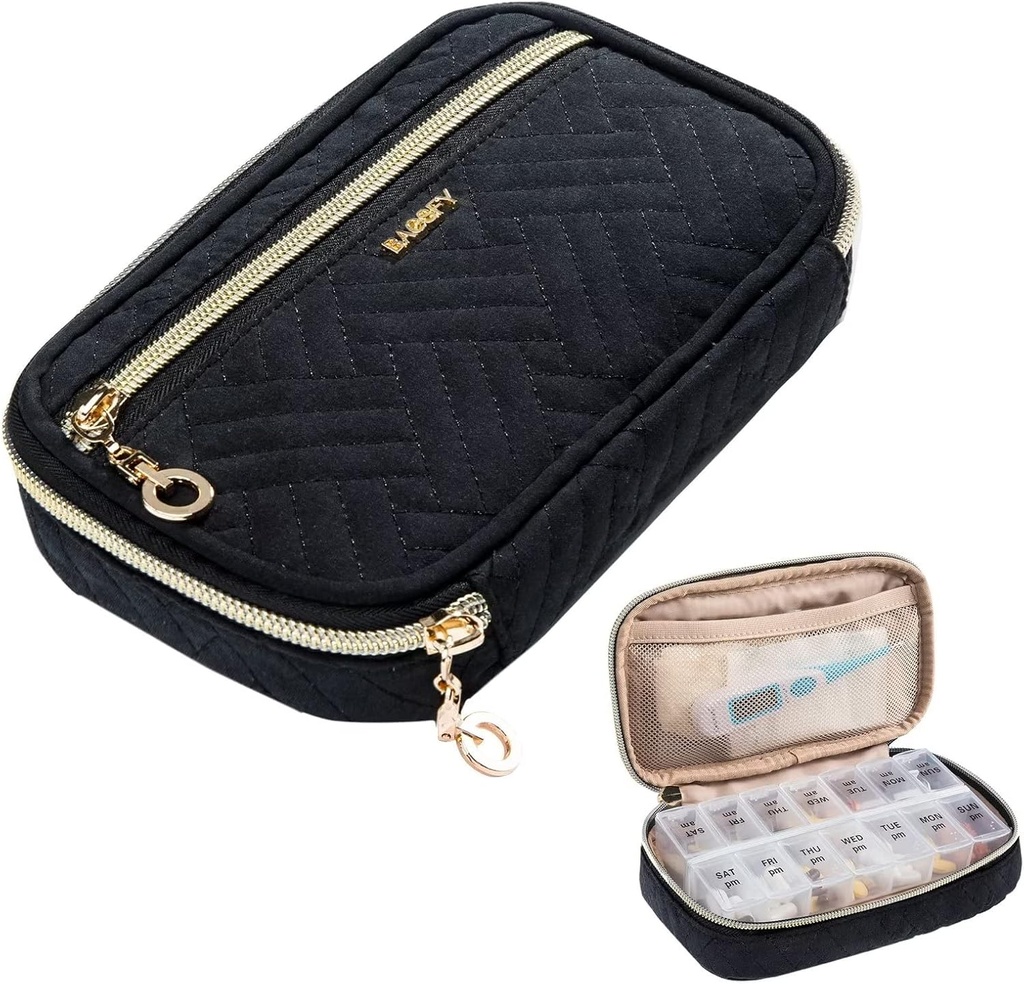 BAGSFY Pill Organizer Case 2 keer een dag-wekelijkse medicijn Organisator Travel Pill Box met verwijderbare 7 dagen geneeskunde geval Container voor visolie, vitamine, supplement