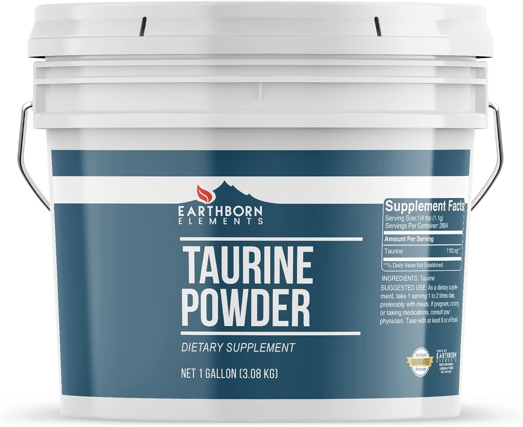 Earthborn Elements Taurine Powder 1 Gallon Bucket, Dieetsupplement, Geen Additieven
