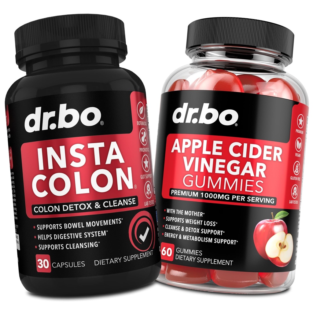 Colon Cleanser Detox & ACV Apple Cider Vinegar Gummies - 15 dagen Colon Cleanse Pills Poop Flush & ACV Gummies Supplements - Bowel Movement Supplements for Intestinal Mtomach Bloating Gut Support
