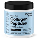 Perfect Keto Collageen Peptides Proteïne Poeder met MCT olie, Gehydrolyseerde Collageen, Type I & III Supplement, Glutenvrij, Gras Fed, Low Carb, Keto Coffee Creamer, Collageen voor vrouwen en mannen, Unflavored