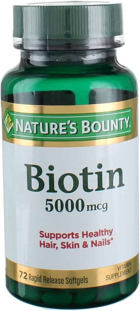 Nature's Bounty Biotin 5000 mcg Liquid Softgels 72 ea (pakket van 3)
