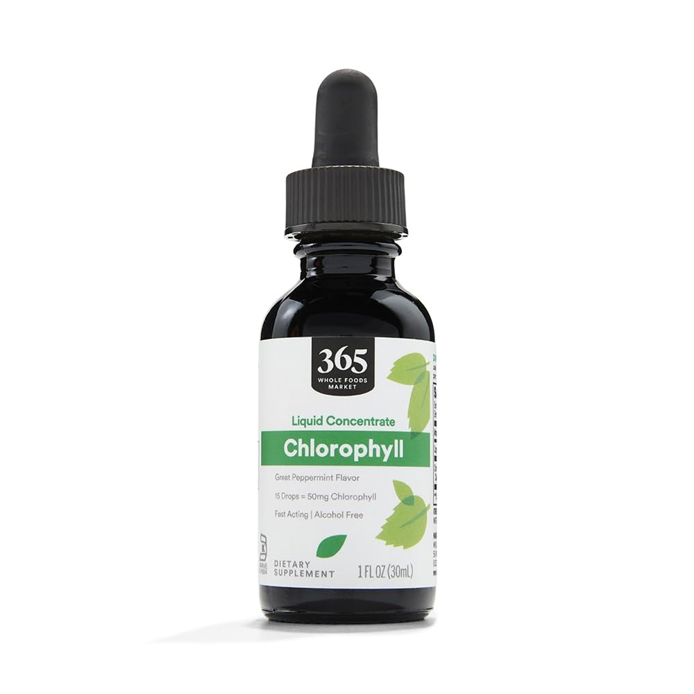 365 par marché des aliments entiers, chlorophylle concentré liquide, parfum de menthe poivrée, 1 Fl Oz