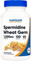 Nutricost Spermidine Supplément extrait de germe de blé, 1500mg Extrait de germe de blé, 120 Capsules - 15mg équivalent Spermidine par portion, 40 portions, végétarienne et non-OGM