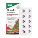 Floradix ijzertabletten - ijzersupplement met B-vitaminen, foliumzuur, vitamine C en meer - energiesteun - vegetarisch en glutenvrij - 80 tabletten (80 porties)