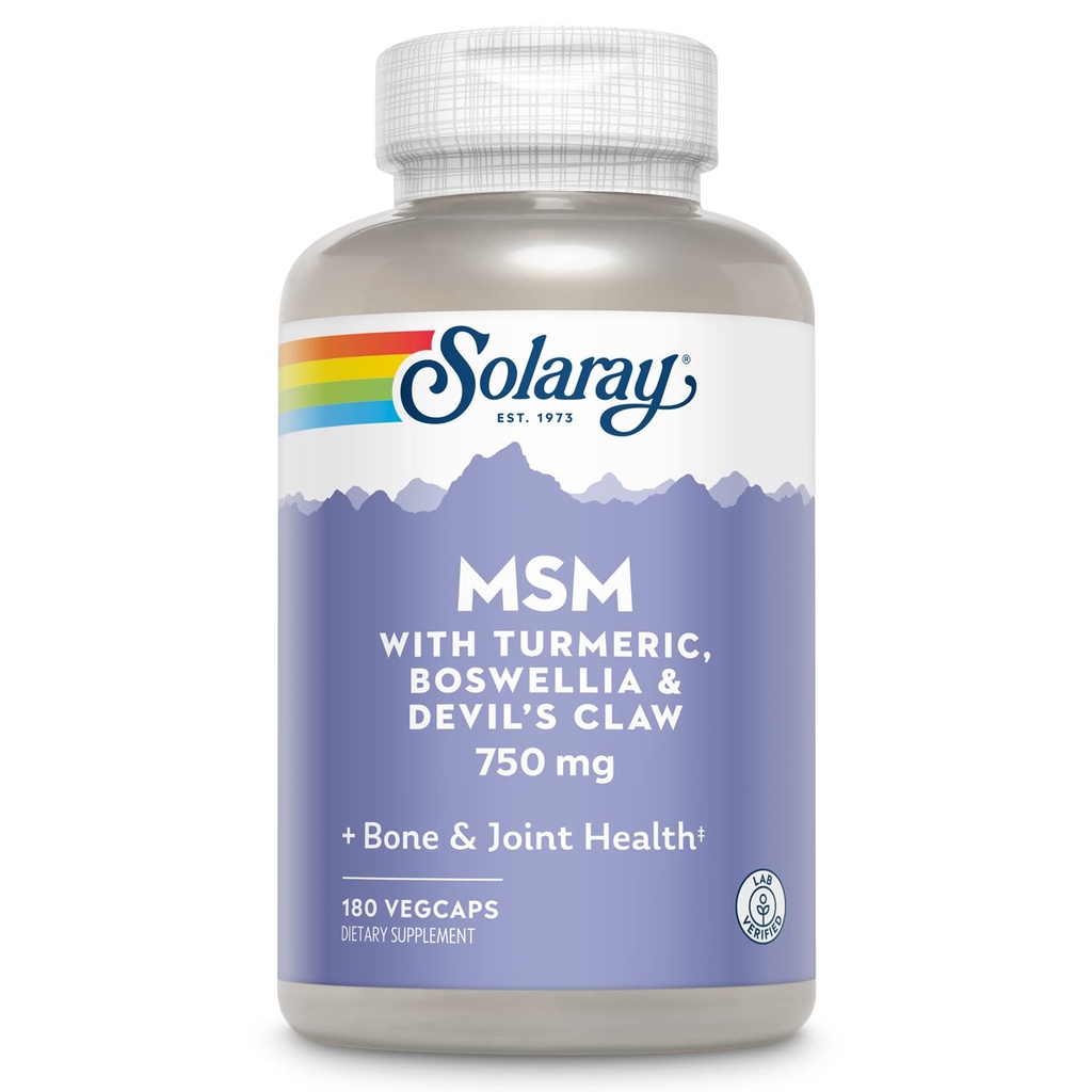Solaray MSM Capsules, 750 mg, 180 Tellen