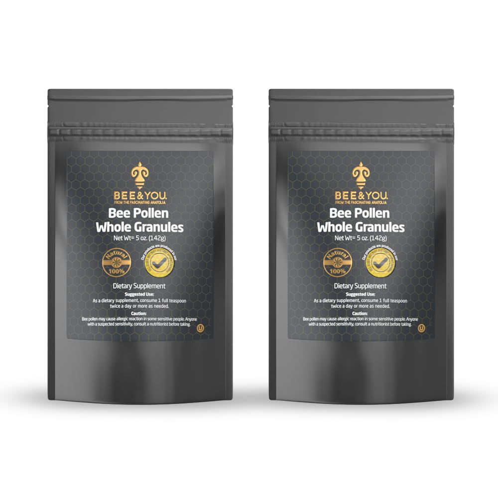Bijen en u - 100% natuurlijke en rauwe bijenpollen, bijenpollen supplement, natuurlijke superfood, Aminozuren, antioxidanten, enzymen, vitamine B, Paleo, Keto, glutenvrij, volwassenen 5 Oz Pack van 2