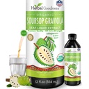 Herbal Bonness Soursop Graviola Liquid Drops 12 Fl Oz - 15X Strength Organic Guanábana Soursop Leaves Extract for Gut Health, Cell & Immune Support Serene Soursop Drops - Vegan, Non-OGM, Made in USA