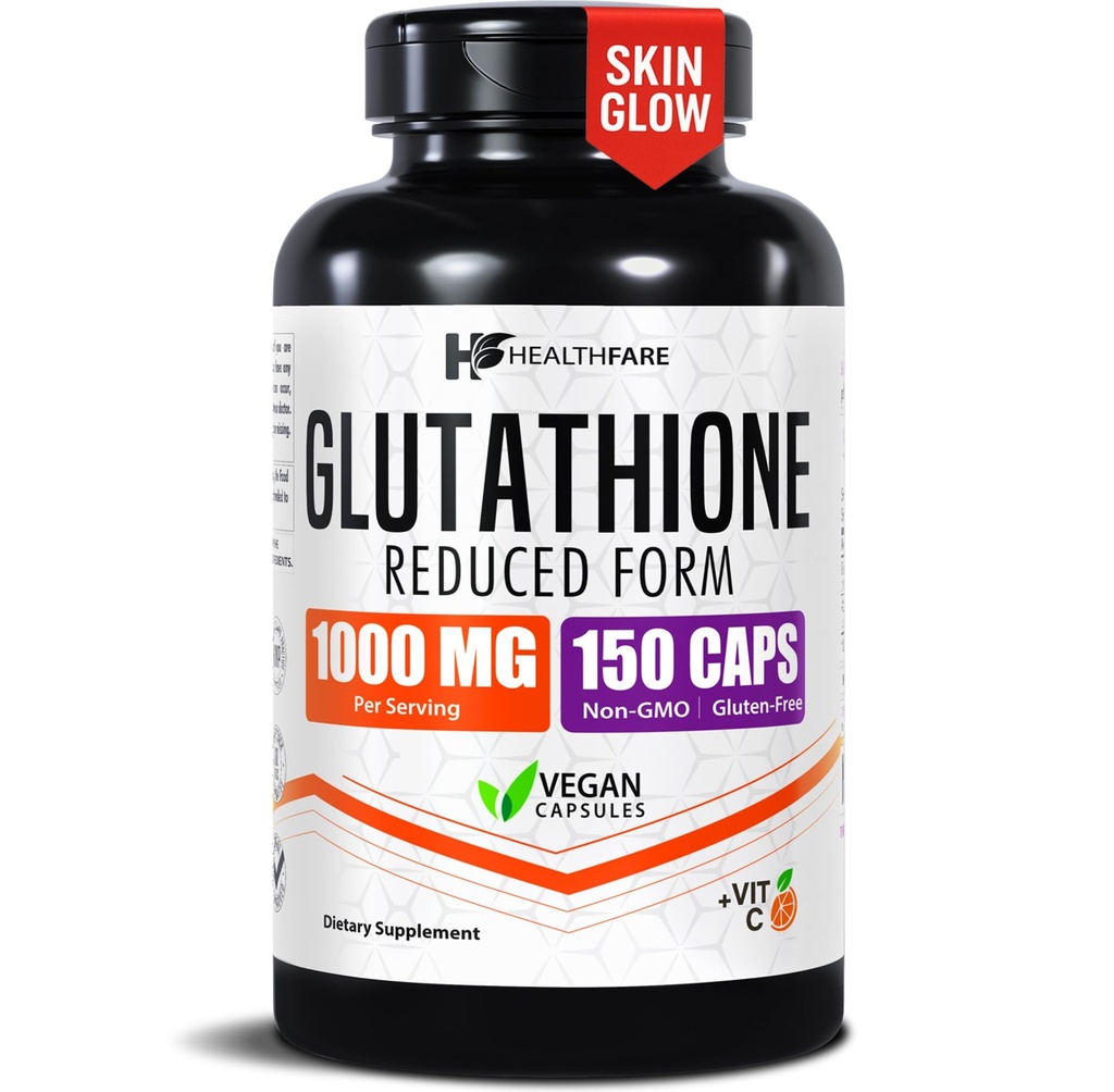 Healthfare Glutathion Supplement 1000mg  Hoog gezuiverde 