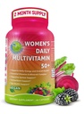Multivitamine quotidienne 50 Plus - Multivitamine méthylée végane pour les femmes 50 et plus avec Biotine, Superfoods organiques et Lutéine - Eye, Energy, Gut & Optimal Health Support - Capsules faciles à avaler