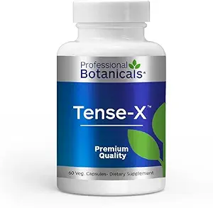 Botaniques professionnels Tense-X - Supplément de soutien au stress végétalien naturel, aide le corps à atteindre la relaxation mentale et physique - 60 capsules végétariennes