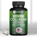 FabLab Bovine Collageen Type I Supplement - Voedingssupplement voor gewrichts-, zenuw- en botondersteuning - Non-GMO, Anti-Aging Dieetproduct met Gehydrolyseerde Peptiden - 100 capsules