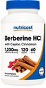 Nutricost Berberine HCl met Ceylon Cinnamon Capsules (120 capsules, 60 porties) - Non-GMO, diervrij product