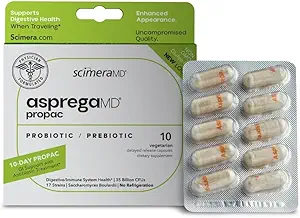 ScimeraMD® Asprega ProPac Probiotica en Prebiotica Supplement voor spijsverterings- en immuunsysteemondersteuning, 35 miljard CFU, 10 CT
