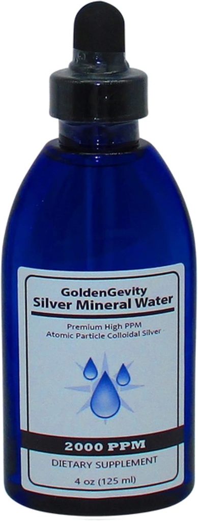 GoldenGevity 2000 PPM Closure Silver - 200x Meer Krachtige Bioactieve Atomic Size Deeltjes van Silver Trace Minerals 