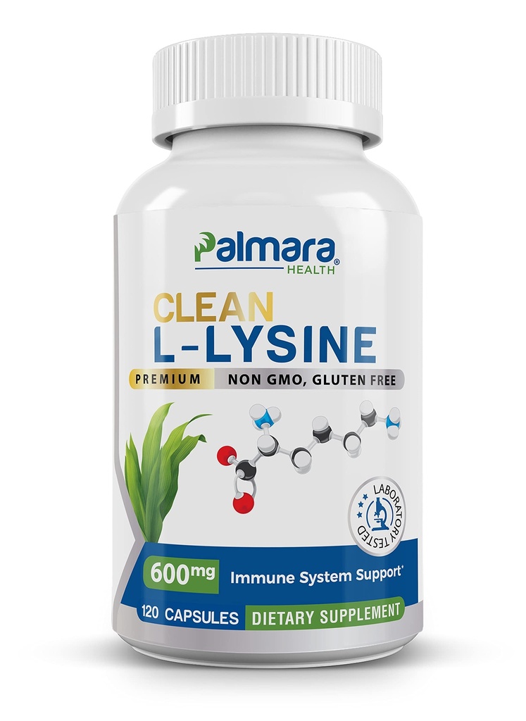 Palmara Health Clean L-Lysine 600mg, 120 Capsules