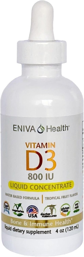 Eniva Health Liquid Vitamin D (D3) Dr. Geformuleerd voor snelle absorptie (120 ml)