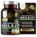 Pure Himalayan Shilajit Supplement for Men and Women, [40 000MG, Max Strength] Contient 50% d'acide fulvic avec plus de 85 minéraux traces pour soutenir l'énergie, le cerveau et l'immunité, 120 Veg Caps