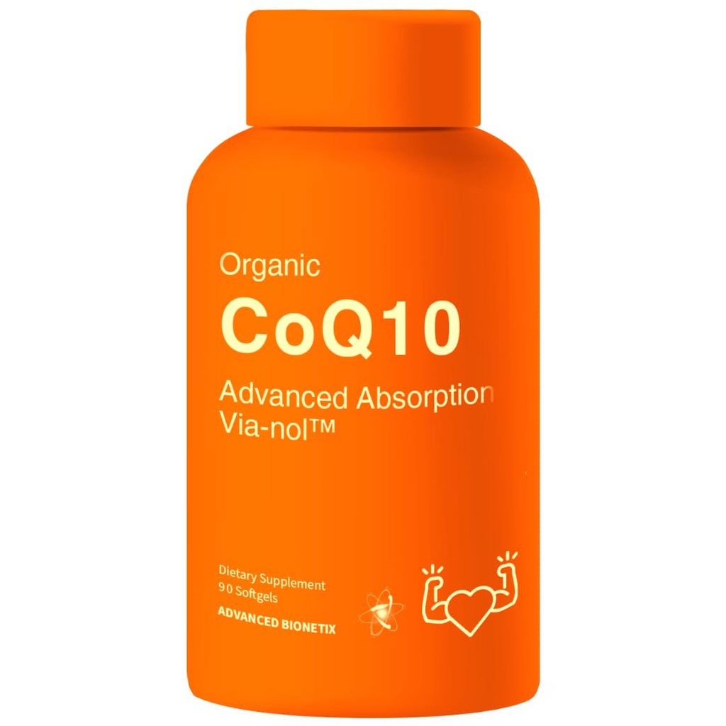 Geavanceerde Bionetix Geavanceerde Absorptie 200mg CoQ10 w/Zwarte Pepper Extract. 90 Softgels. Antioxidant Supplement, Hart en Bloedvat Gezondheid, Hersengezondheid, Biologische, Glutenvrij, Energieproductie