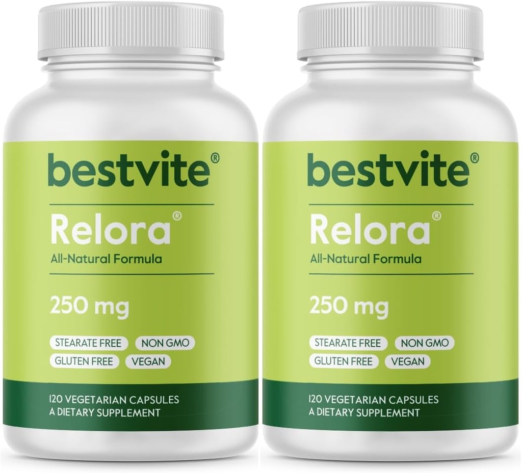 BESTVITE Filler-Free Relora 250mg (240 Vegetarische Capsules) (120 x 2) 