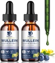 Mullein druppels voor longen, Long Detox & Cleanse, Vegan Mullein Leaf Extract Tinctuur met Chlorofyl Vlierbessen, etc, Natuurlijke Kruidensupplement voor ademhaling, Immune, 60 Servers