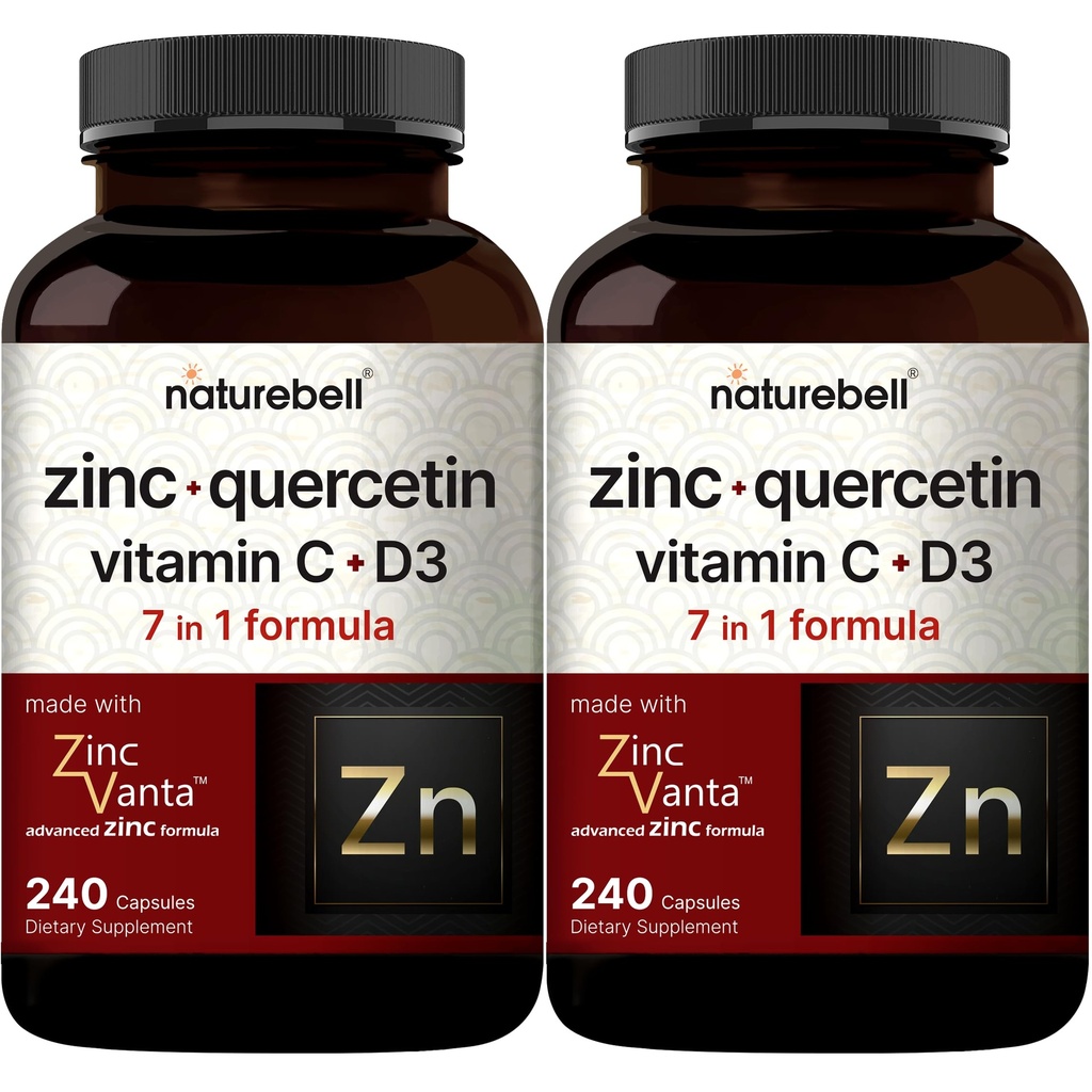 NatureBell Zink quercetine met vitamine C & D3, 480 Capsules (2 Pack)
