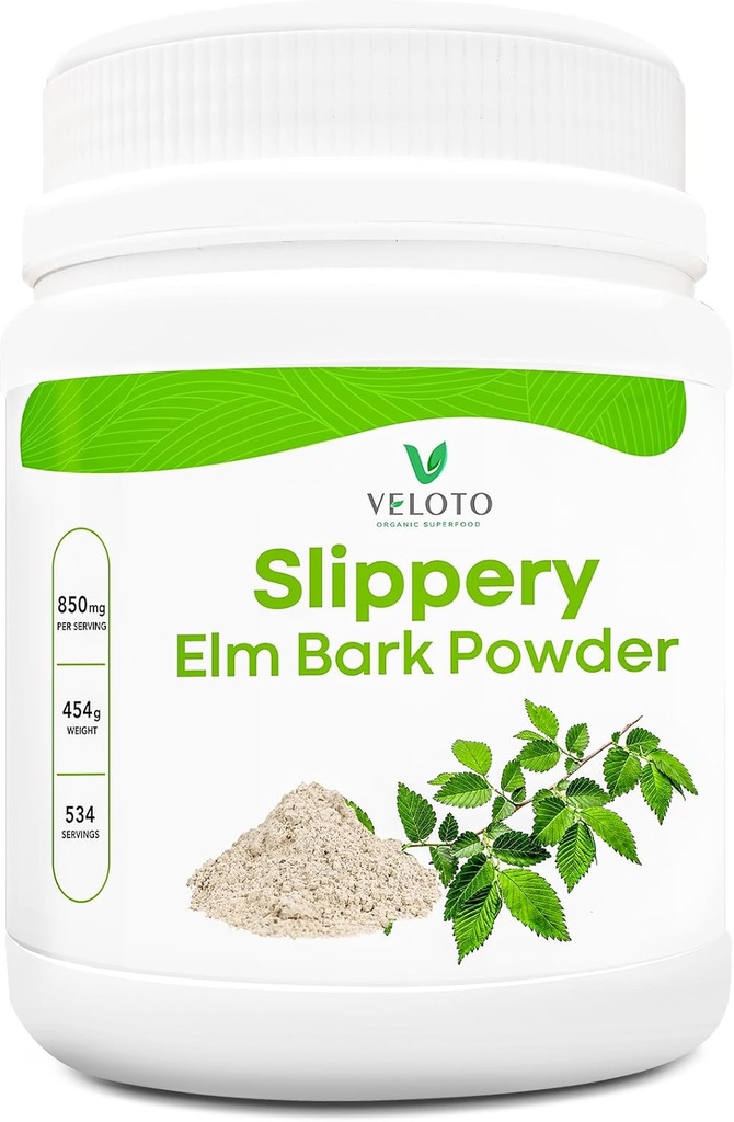Gladde Elm Bark Powder, Gladde Elm Innerlijke Bark Powder, natuurlijk kruidensupplement voor kalmerende keel en spijsvertering gezondheid, Glutenvrije, niet-GMO, Vegan-Friendly, 1 lb (534 porties)