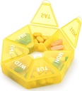 Organisateur hebdomadaire Grande boîte à pilules de 7 jours Organisateur Daily Medicine Case for Vitamine Fish Oil Pills Suppléments Arthrite Friendly